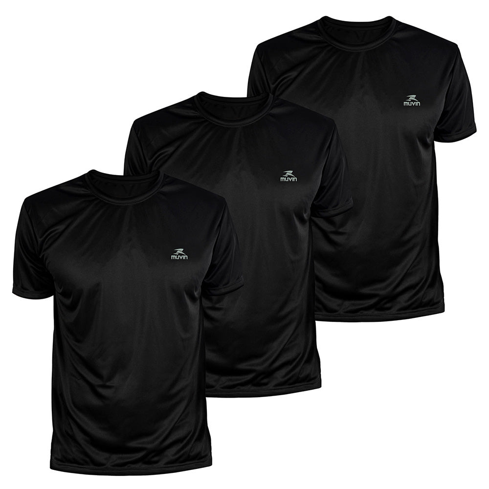 Kit 3 Camisetas Masculinas Color Dry Workout SS Muvin