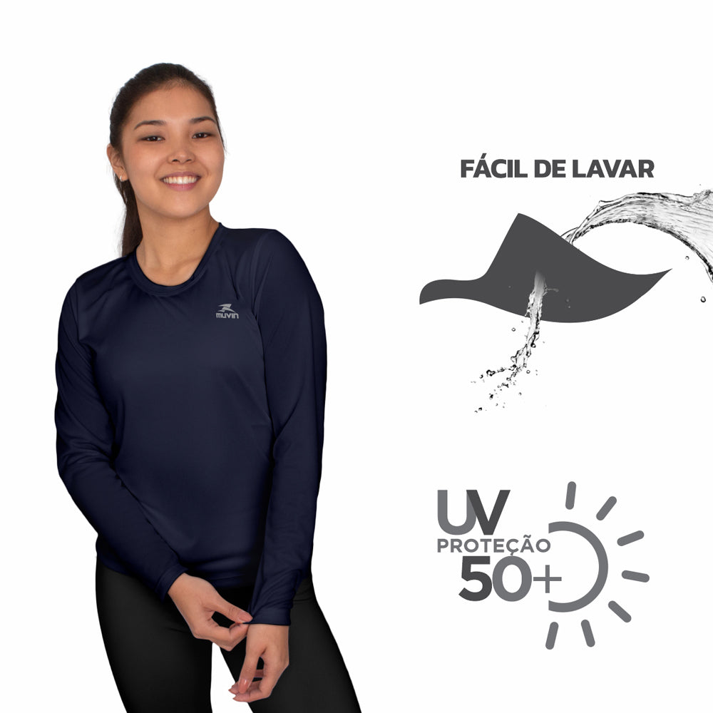 Camisa Manga Longa Dry Basic LS FPS50 - Feminino - Kit com 3