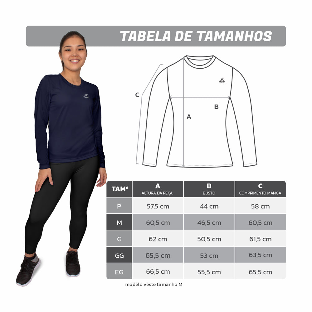 Camisa Manga Longa Dry Basic LS FPS50 - Feminino - Kit com 3