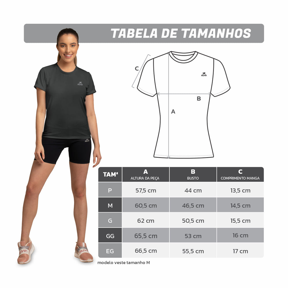 Camiseta Dry Basic SS FPS50 - Feminino - Kit com 5