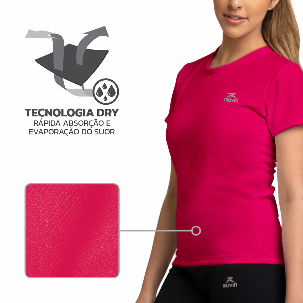 Camiseta Dry Basic SS FPS50 - Feminino - Kit com 3
