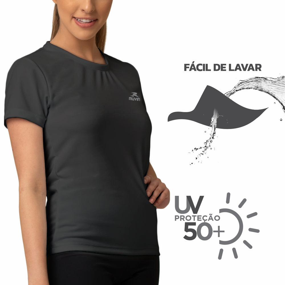 Camiseta Dry Basic SS FPS50 - Feminino - Kit com 5