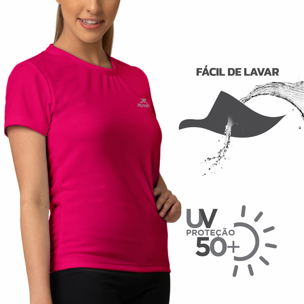 Camiseta Dry Basic SS FPS50 - Feminino - Kit com 3