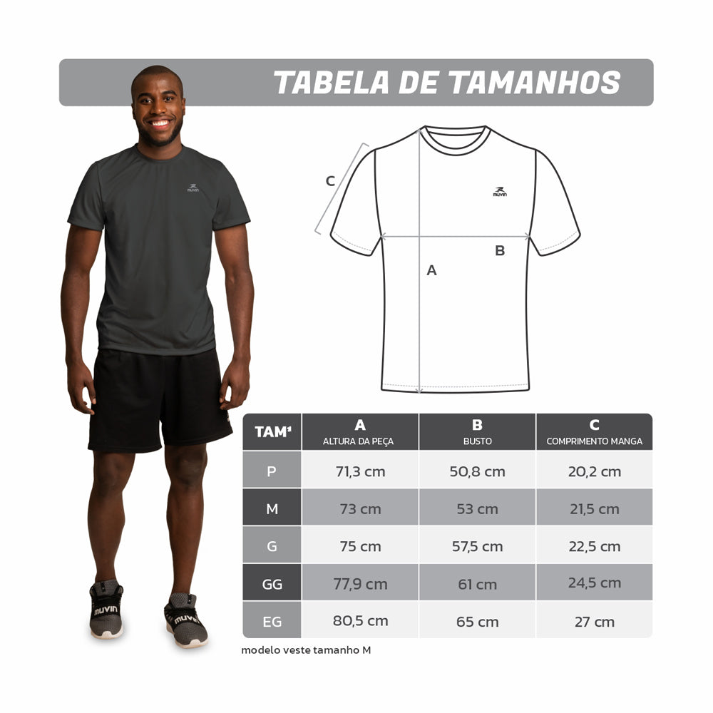 Camiseta Dry Basic SS FPS50 - Masculino - Kit com 5