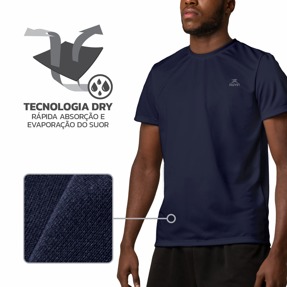 Camiseta Dry Basic SS FPS50 - Masculino - Kit com 3