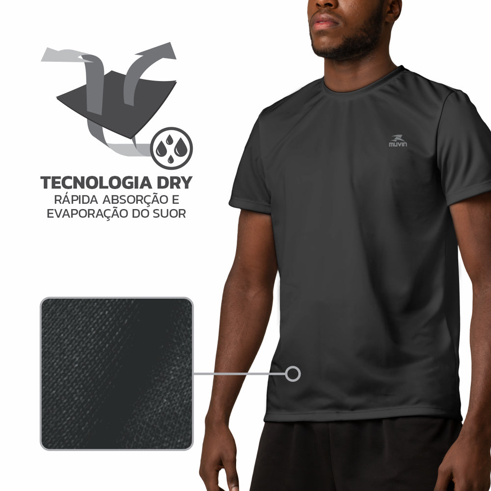 Camiseta Dry Basic SS FPS50 - Masculino - Kit com 5