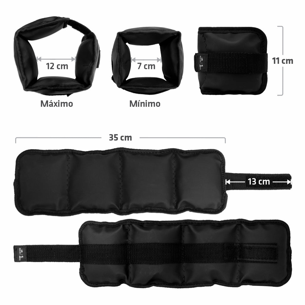 Kit Caneleira de Peso 1kg + Corda de Pular + Kit Mini Band 3 Tensões