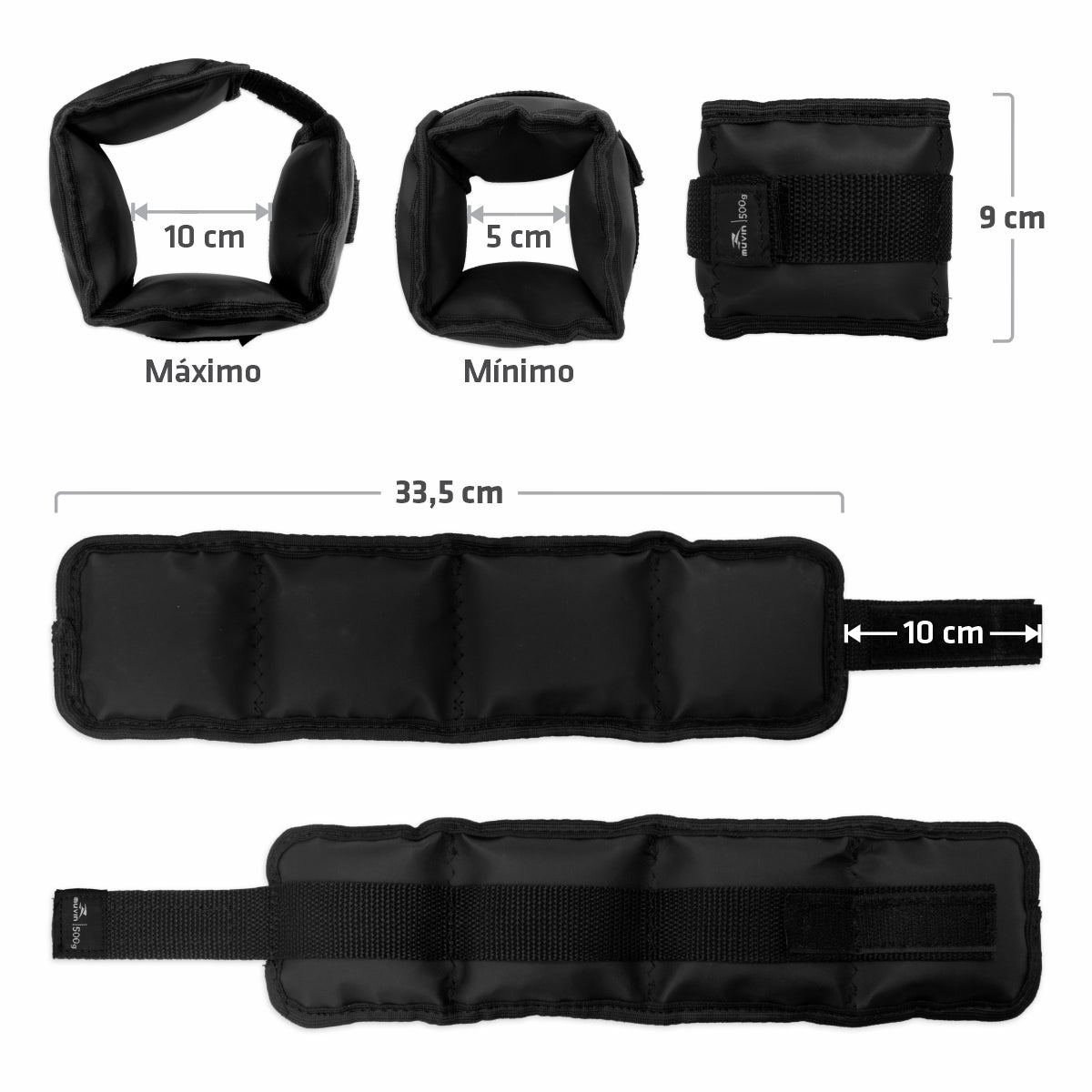 Kit Caneleira de Peso 0,5kg + Corda de Pular + Kit Mini Band 3 Tensões