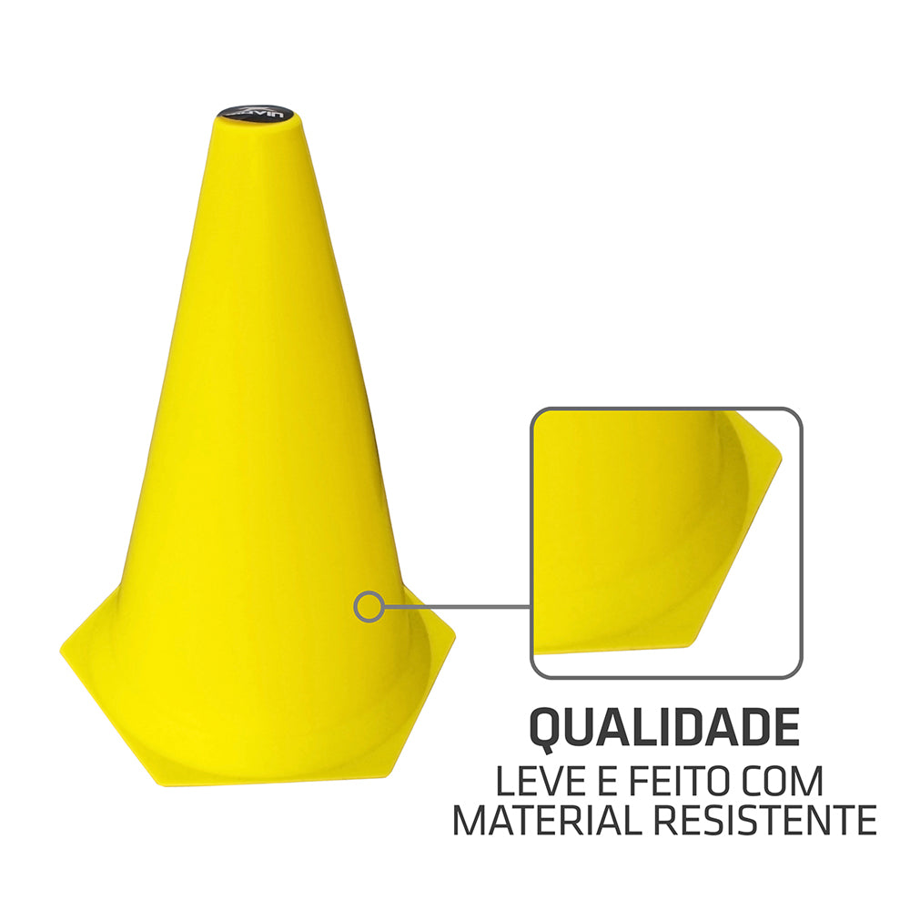 Cone de Marcação Muvin para Treinamento Esportivo - 24cm - Kit com 24