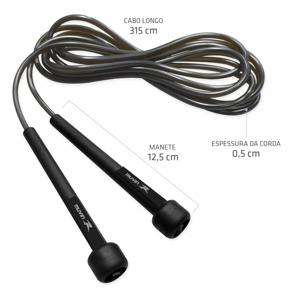 Kit Roda de Exercícios + Corda de Pular Ajustável Muvin
