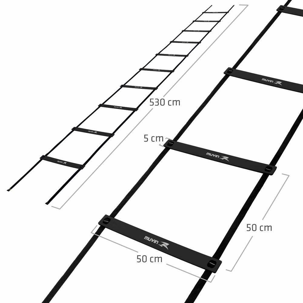 Kit Treinamento Funcional Escada de Agilidade + Cone Barreira + Half Cone + Corda
