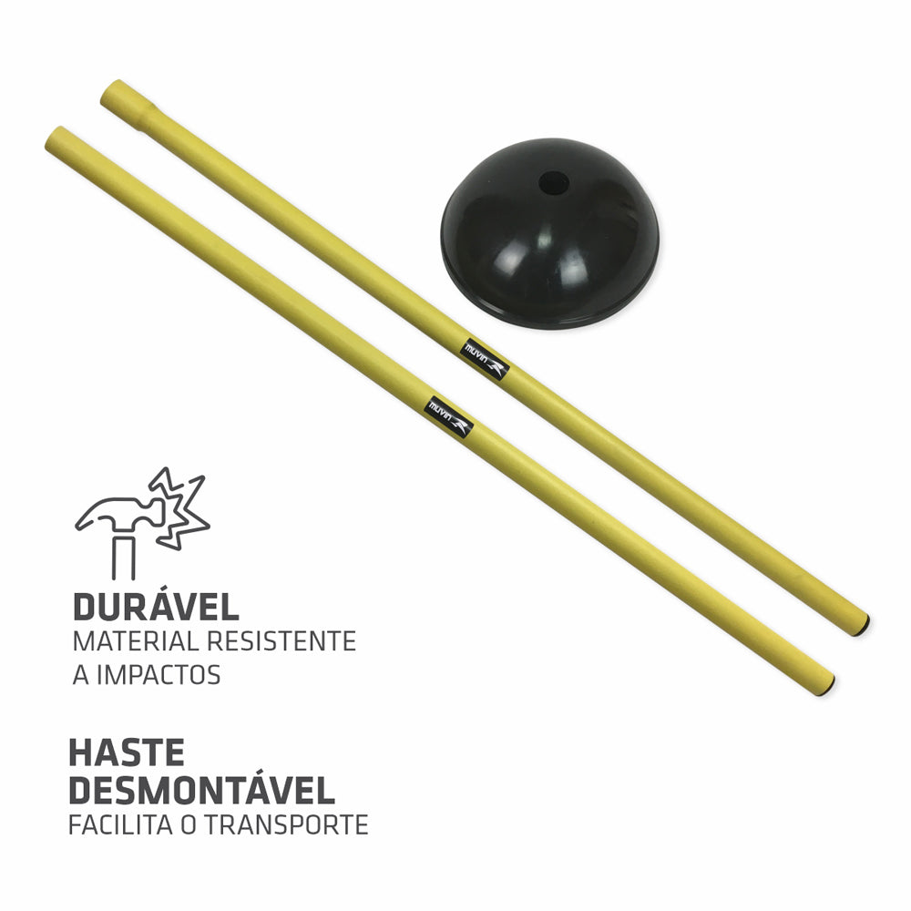 Estaca de Agilidade - Kit com 6 - Preto/Amarelo