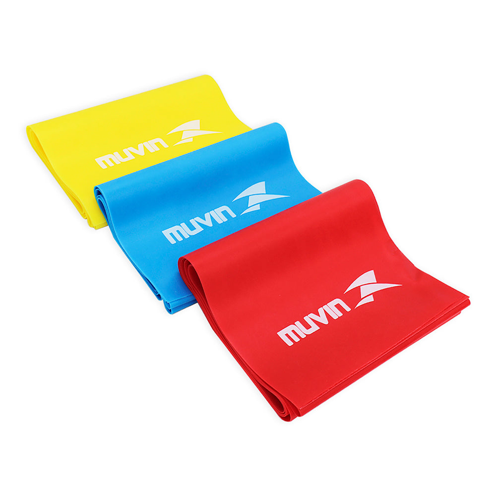 Kit com 3 Faixas Elásticas - Muvin - 150cm x 15cm