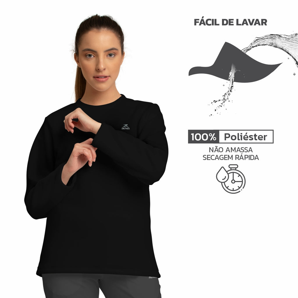 Blusa Fleece FPS UV50+ Solid LS/CN - Feminino