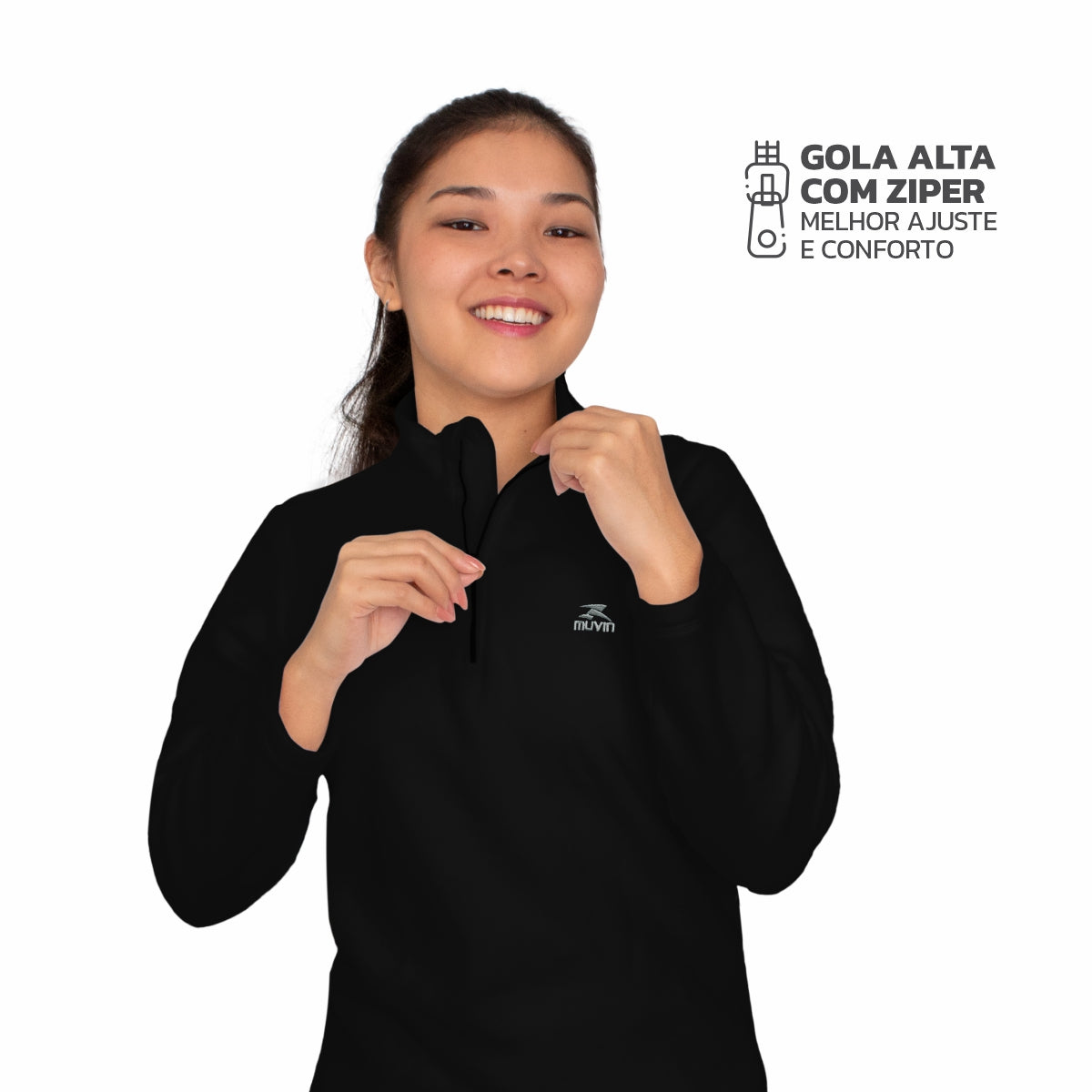 Blusa Fleece FPS UV50+ Solid LS/ZM - Feminino