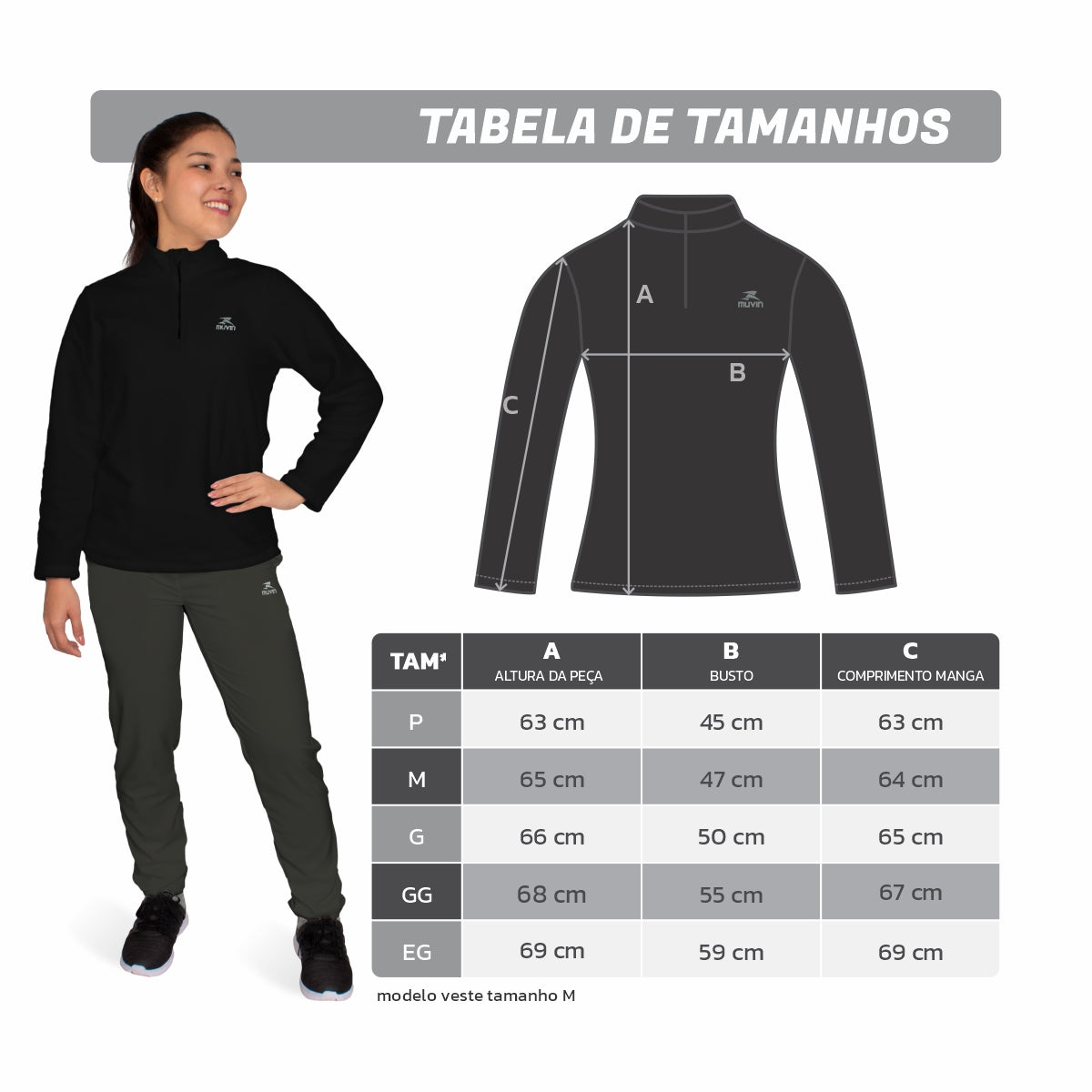 Blusa Fleece FPS UV50+ Solid LS/ZM - Feminino