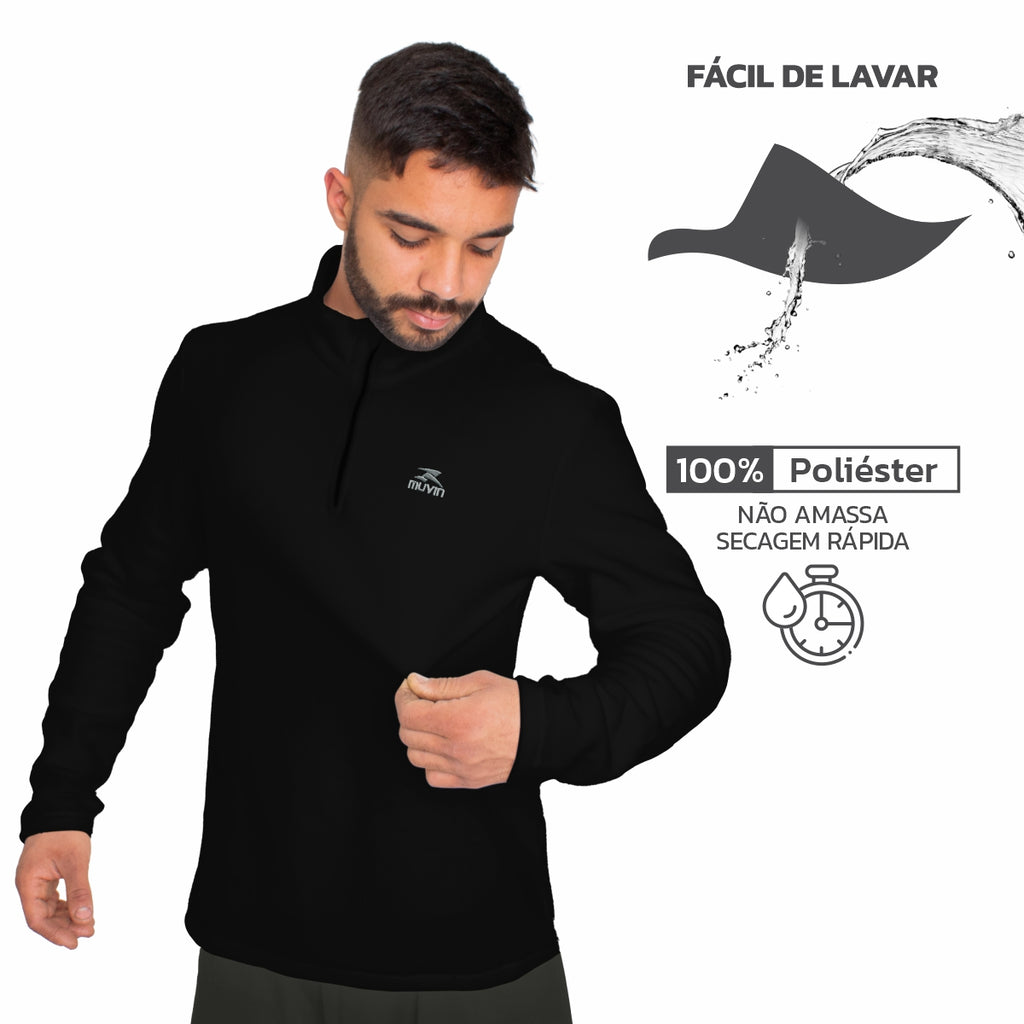 Blusa Fleece FPS UV50+ Solid LS/ZM - Masculino