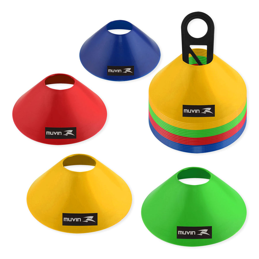 Half Cone de Marcação Muvin (Chapéu Chinês) para Treinamento - Kit com 24