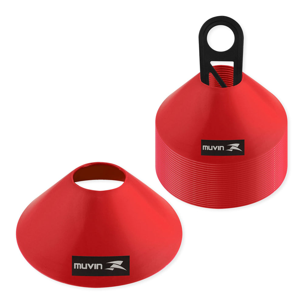Half Cone de Marcação Muvin (Chapéu Chinês) para Treinamento - Kit com 24
