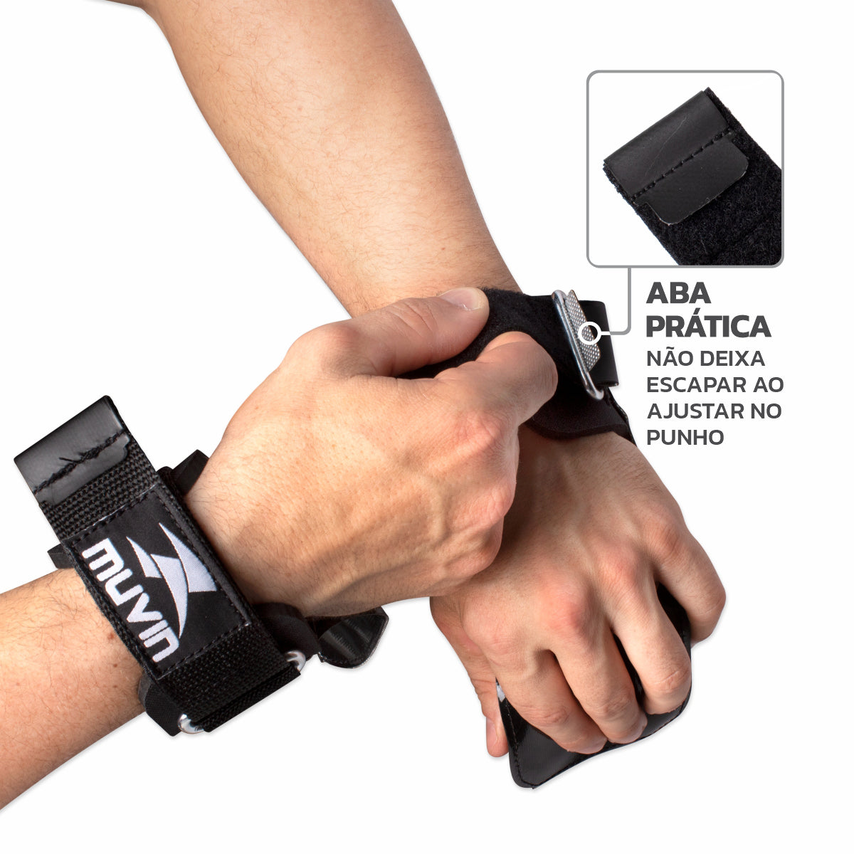 Kit Cinturão de Musculação + Luva Hand Grip para Crossfit Power