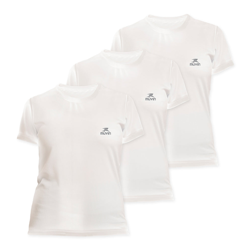 Kit 3 Camisetas Femininas Color Dry Workout SS Muvin