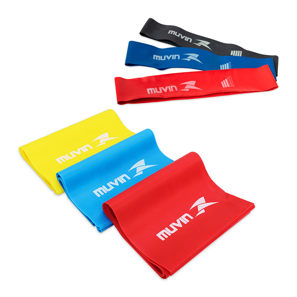 Kit Faixa Elástica com 3 Tensões + Kit Mini Bands com 3 Tensões