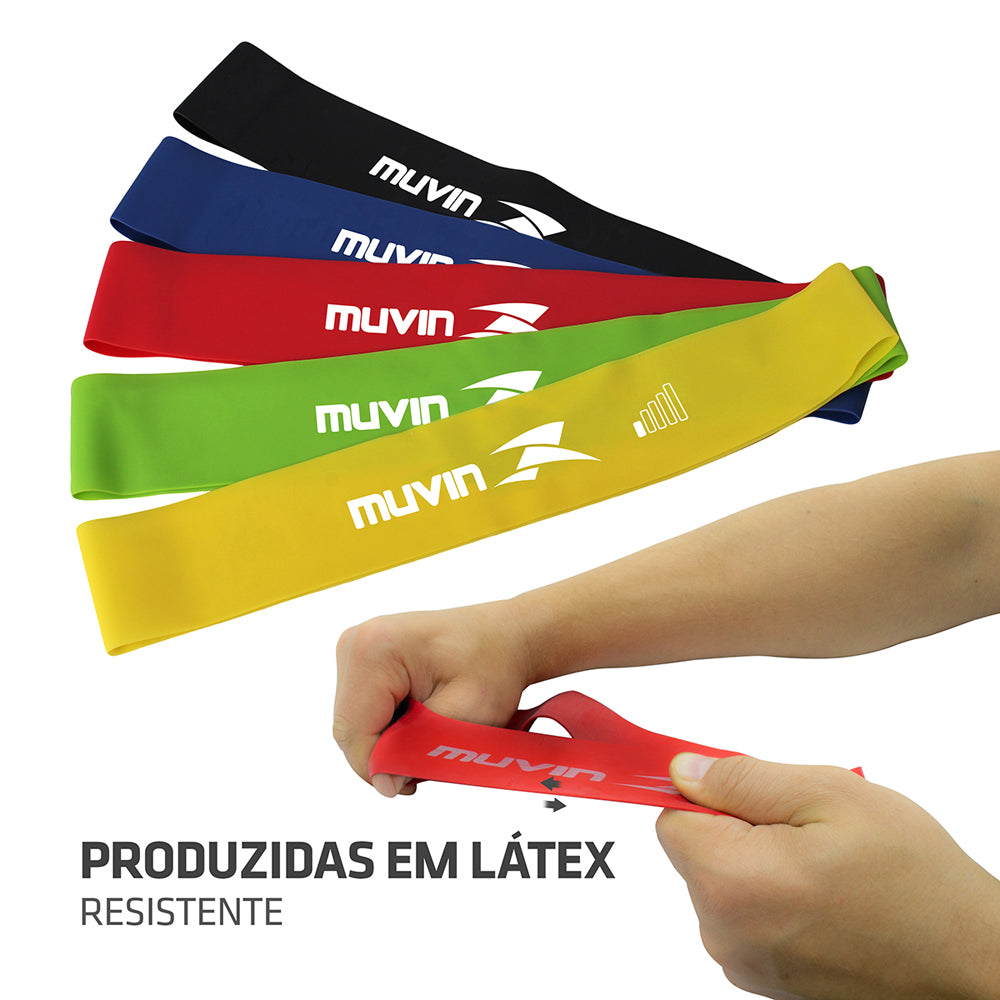 Kit Faixa Elástica Mini Band - 5 Tensões