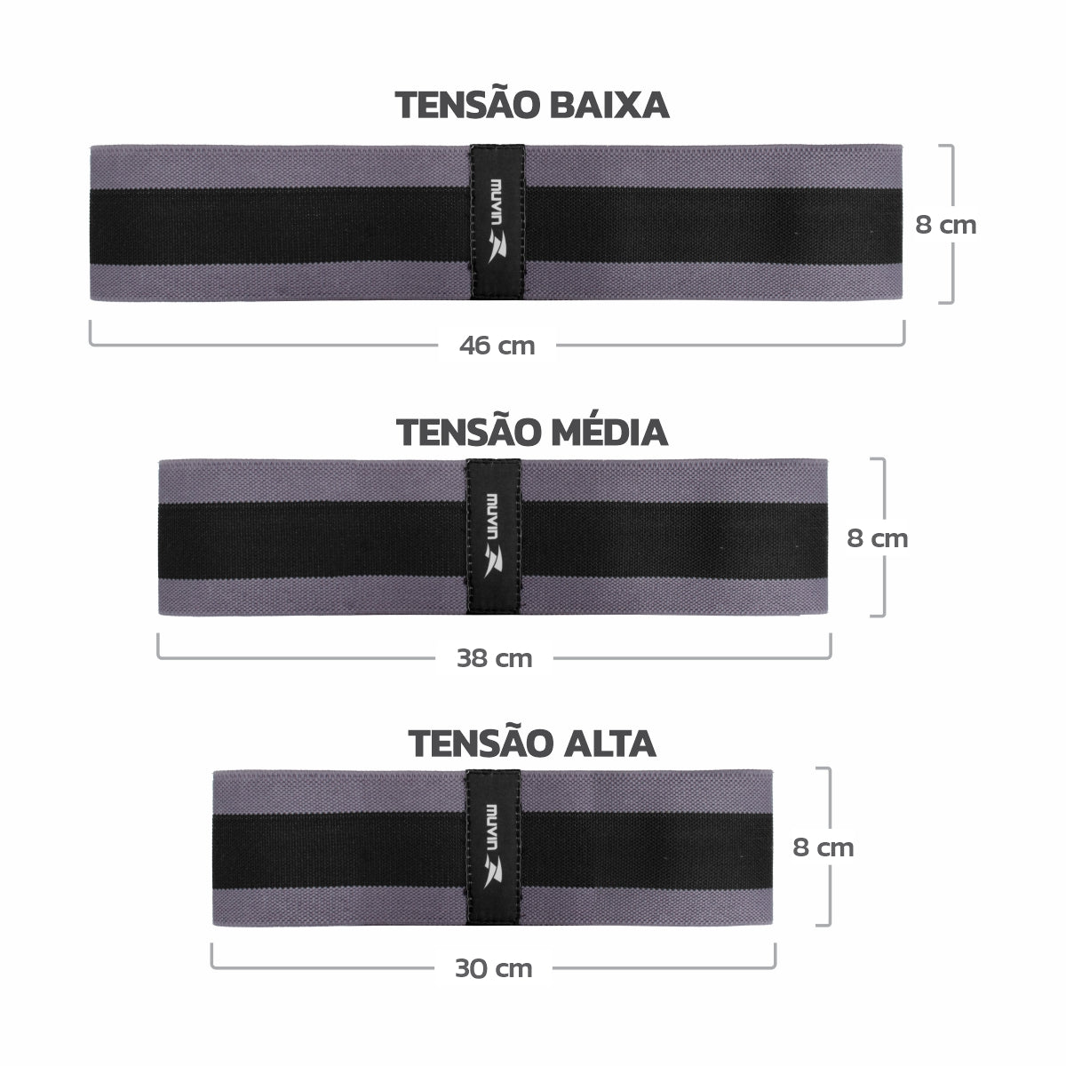 Hip Band - Kit com três elásticos de tensões diferentes