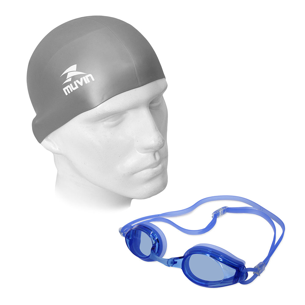 Kit Óculos de Natação Marlin PRO + Touca de Natação em Silicone Standard
