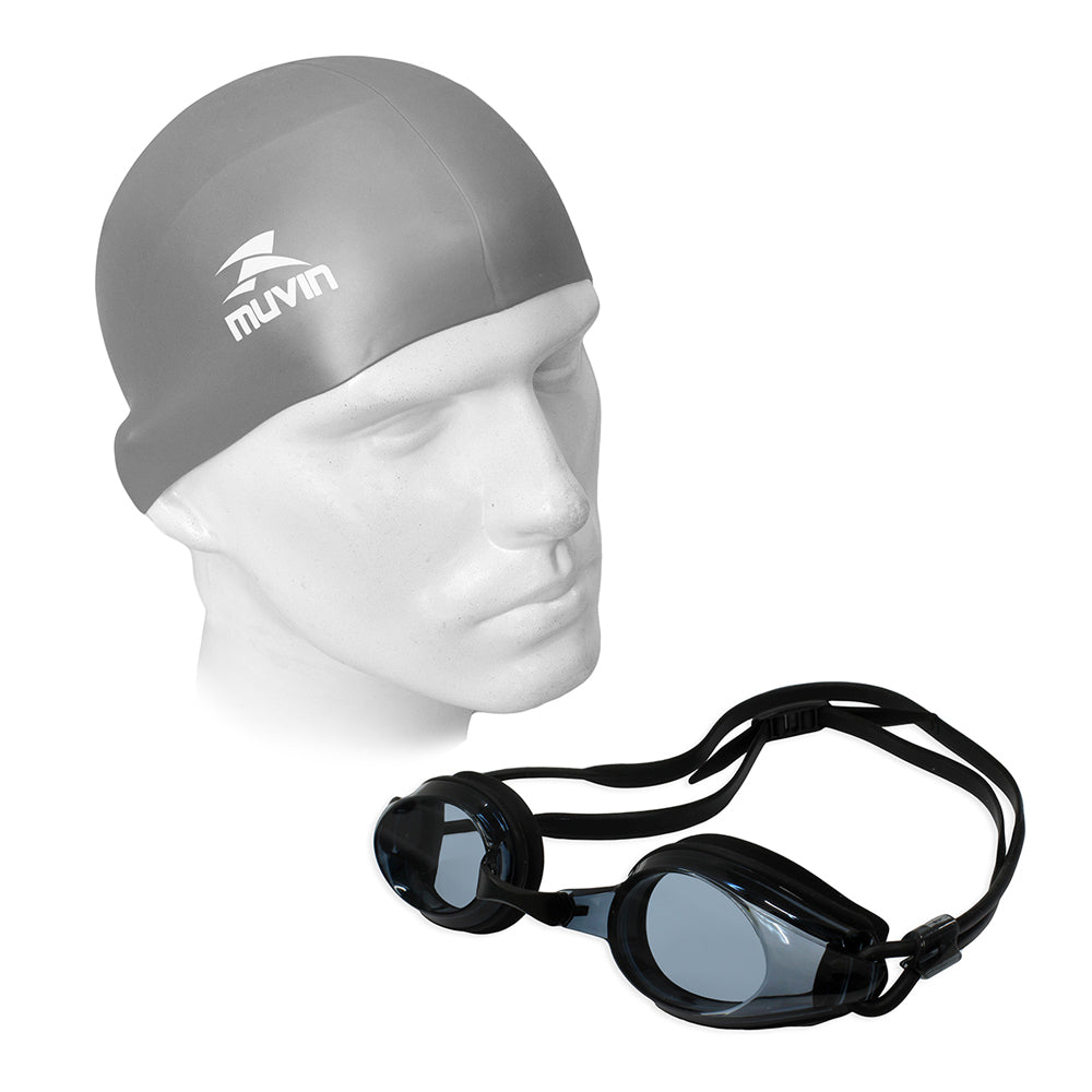 Kit Óculos de Natação Marlin PRO + Touca de Natação em Silicone Standard