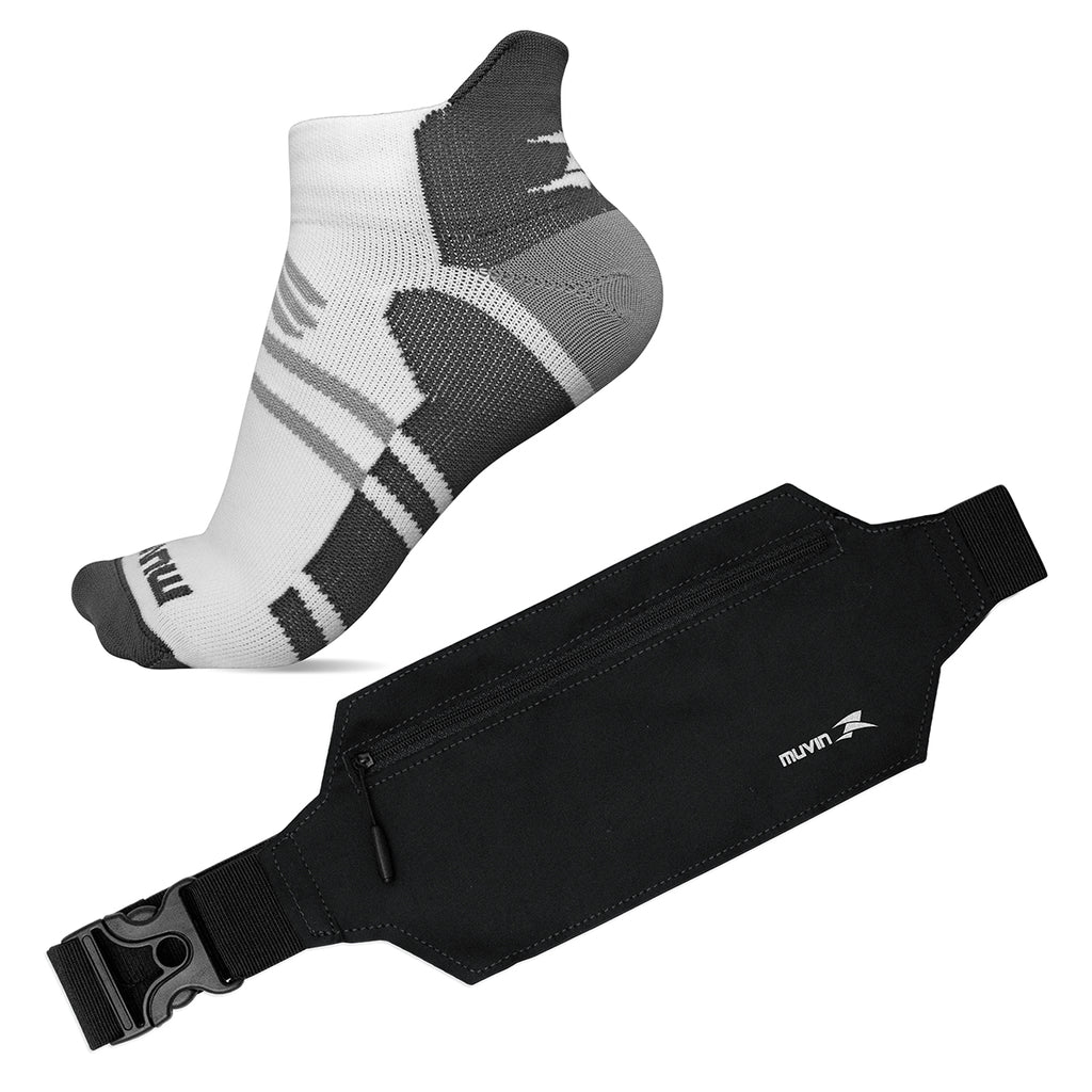 Kit Meia Cano Curto de Compressão Arrow + Pochete Porta Celular