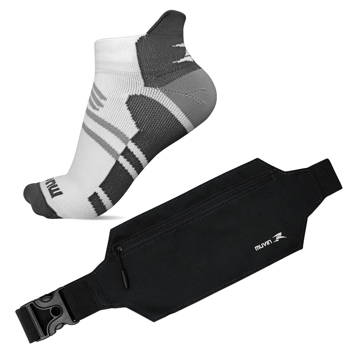 Kit Meia Cano Curto de Compressão Arrow + Pochete Porta Celular