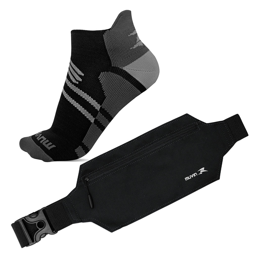 Kit Meia Cano Curto de Compressão Arrow + Pochete Porta Celular