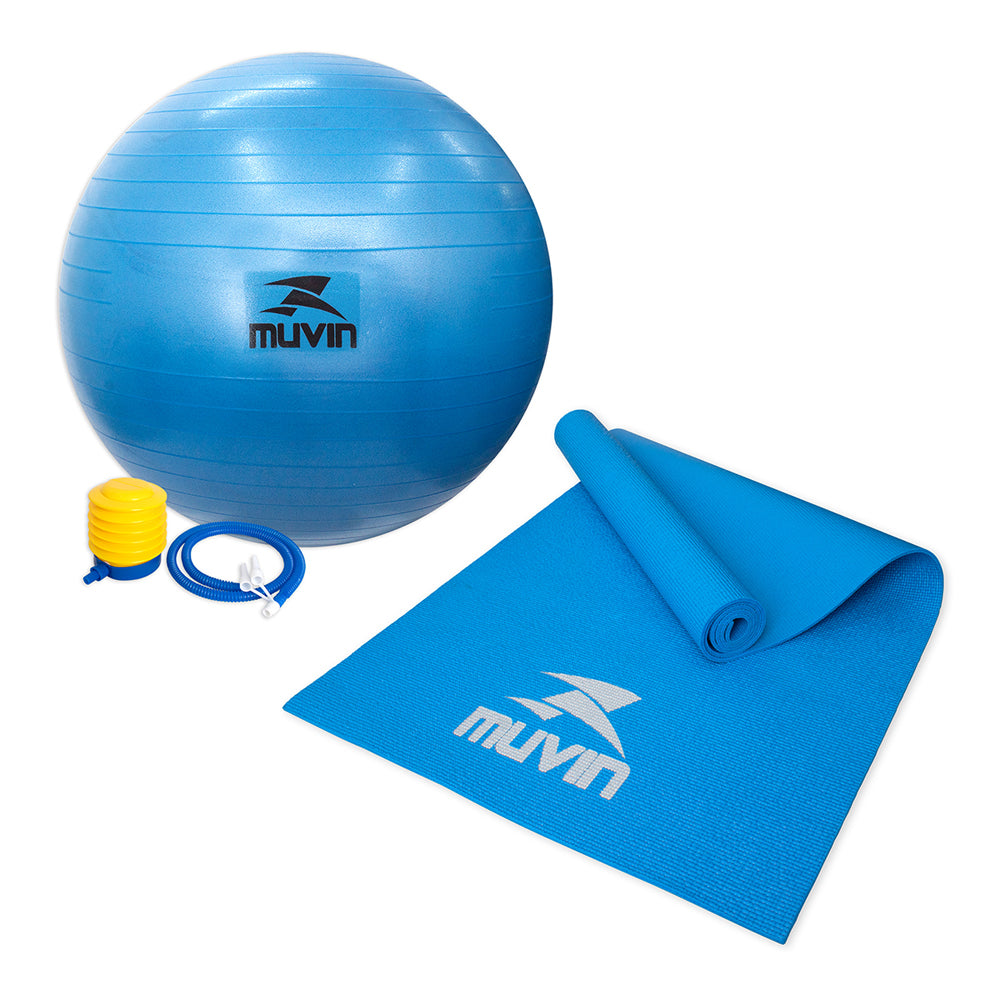 Kit Tapete para Yoga em PVC + Bola de Pilates 65cm