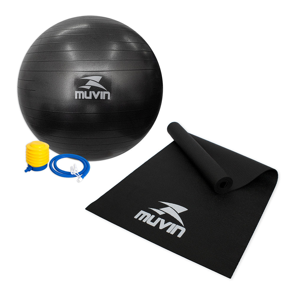 Kit Tapete para Yoga em PVC + Bola de Pilates 65cm