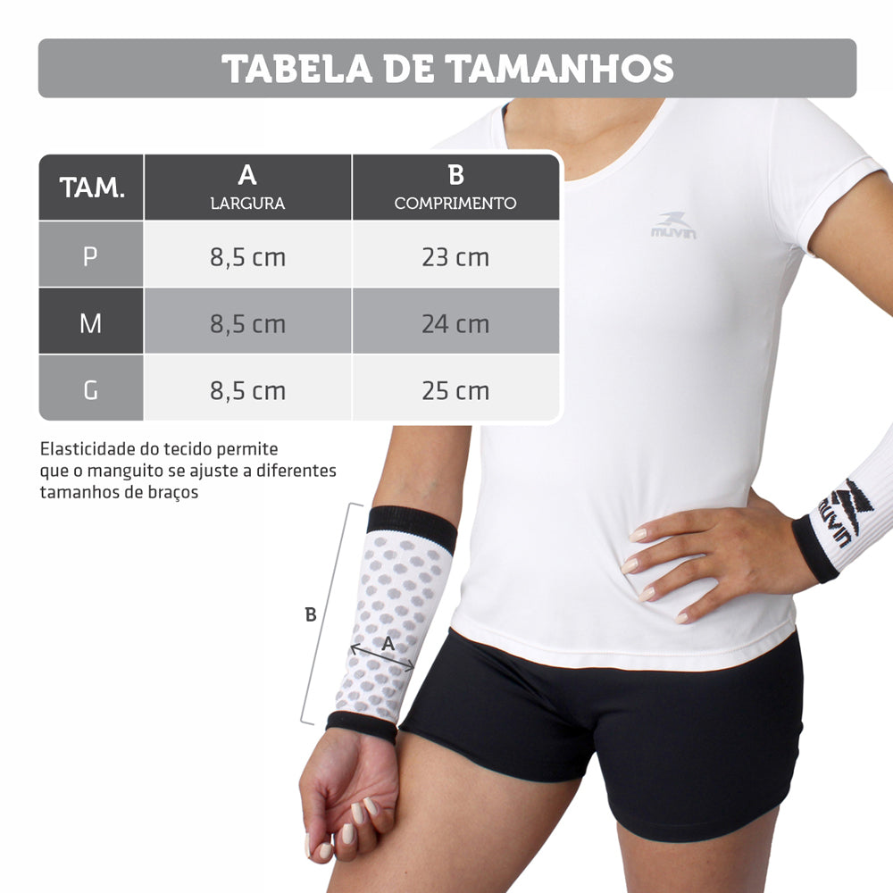 Kit 2 Pares Manguito Curto Voleibol Elite Muvin