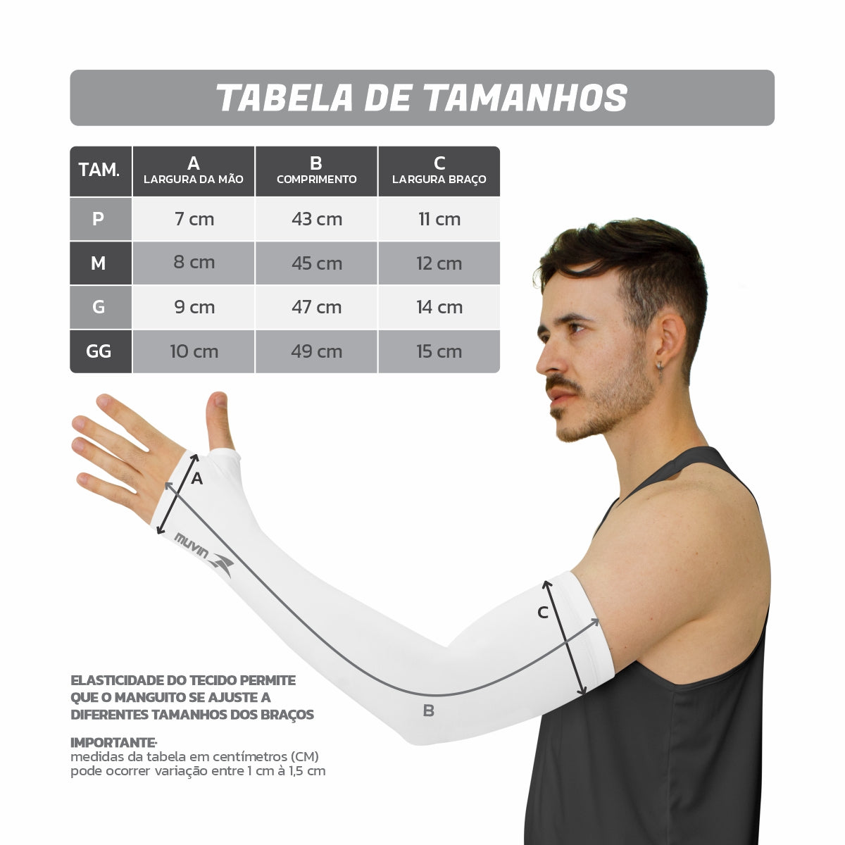 Manguito Longo Elástico Basic HC FPS UV50+
