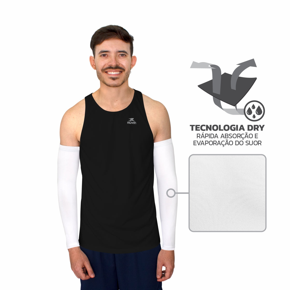 Manguito Longo Elástico Basic FPS UV50+ - Kit com 3