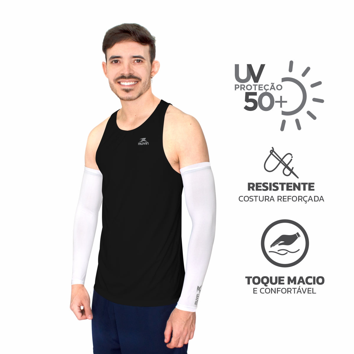 Manguito Longo Elástico Basic FPS UV50+ - Kit com 3