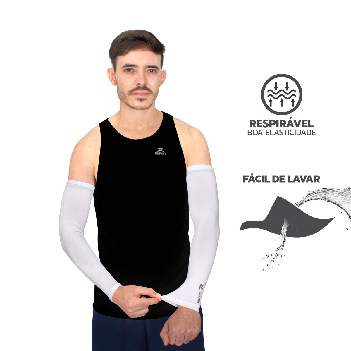 Manguito Longo Elástico Basic FPS UV50+ - Kit com 3