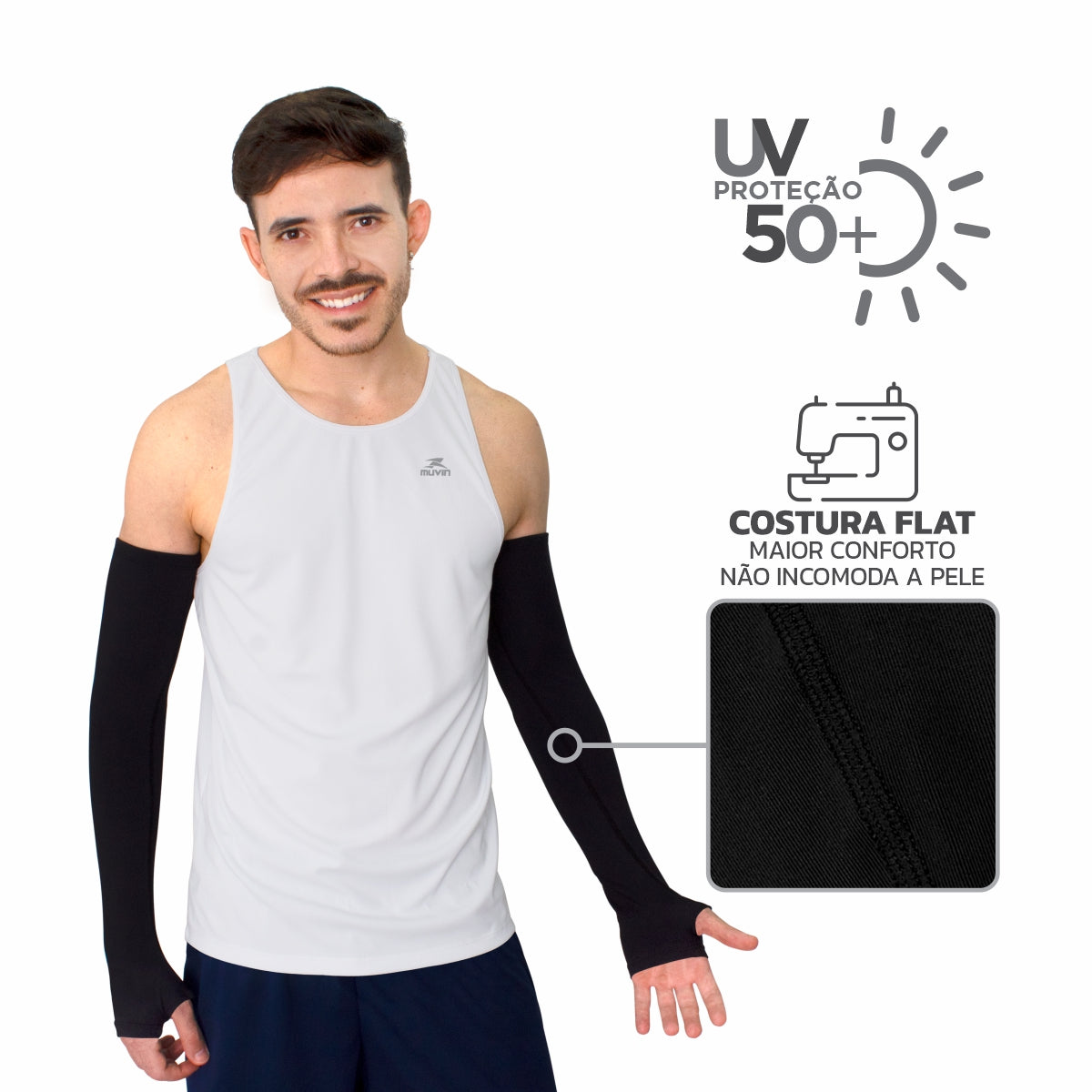 Manguito Longo Elástico Pro HC FPS UV 50+ - Kit com 2