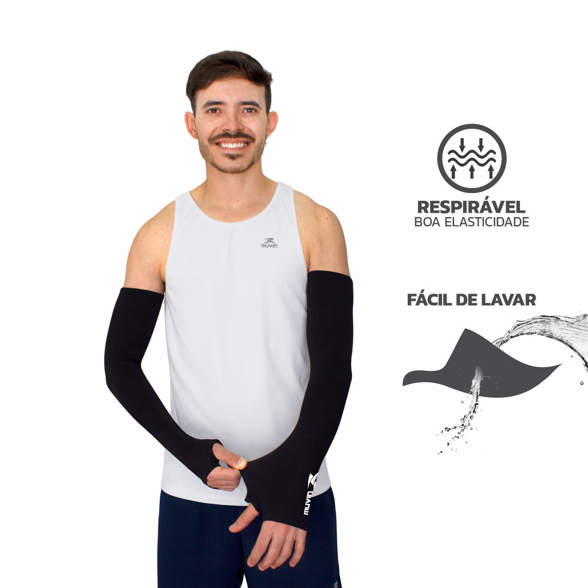 Manguito Longo Elástico Pro HC FPS UV 50+ - Kit com 2