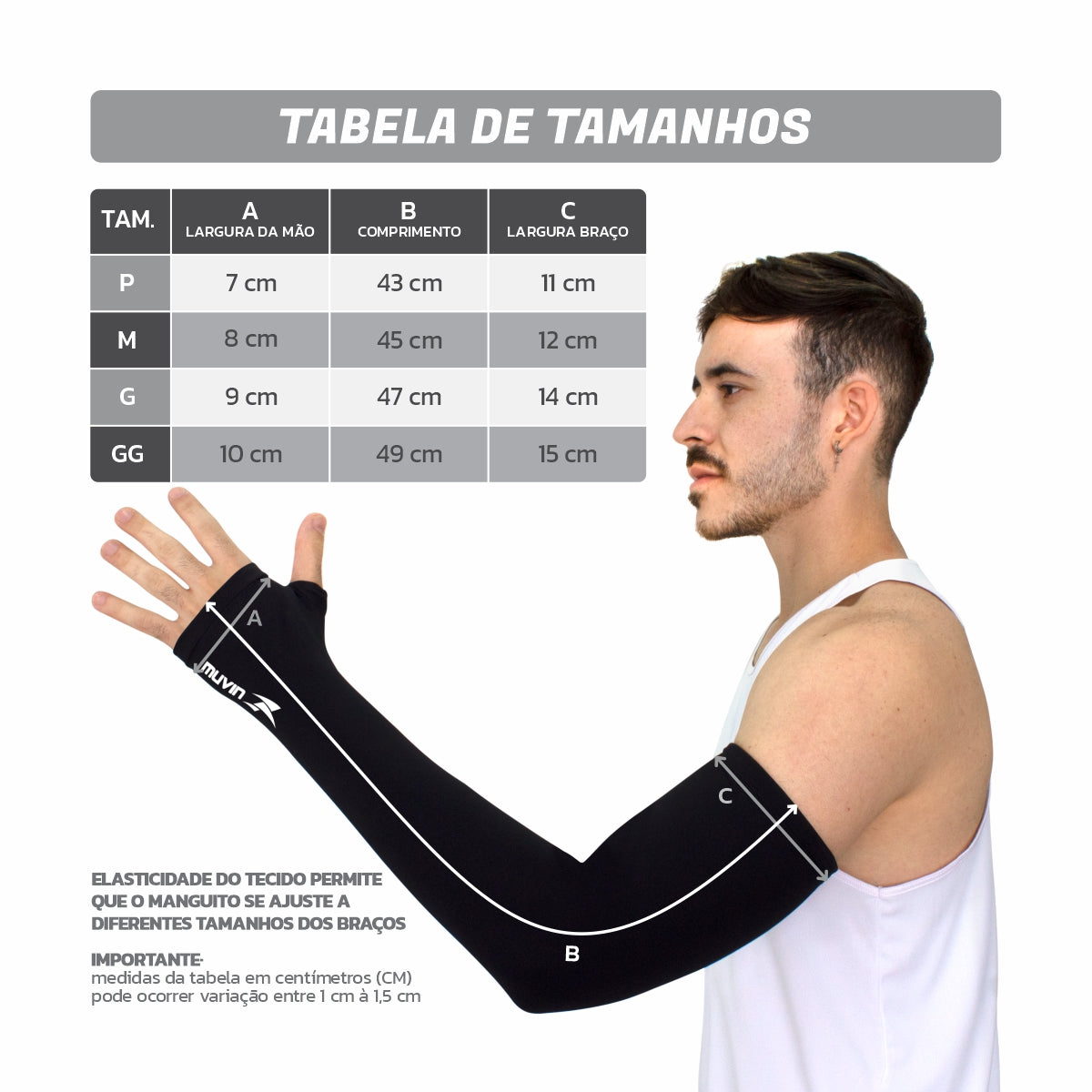 Manguito Longo Elástico Pro HC FPS UV 50+