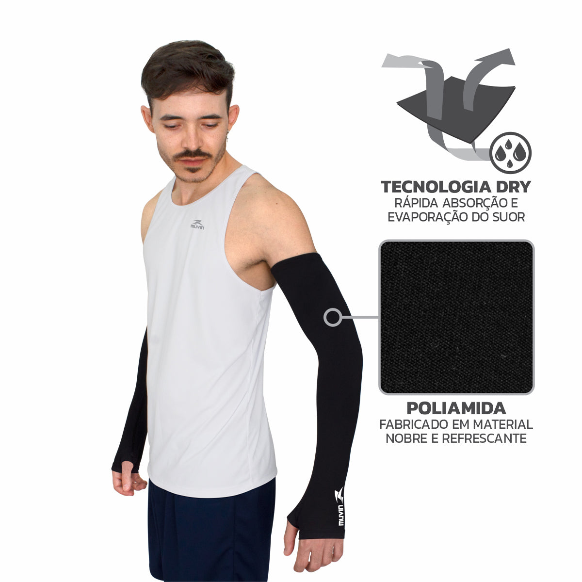 Manguito Longo Elástico Pro HC FPS UV 50+ - Kit com 2