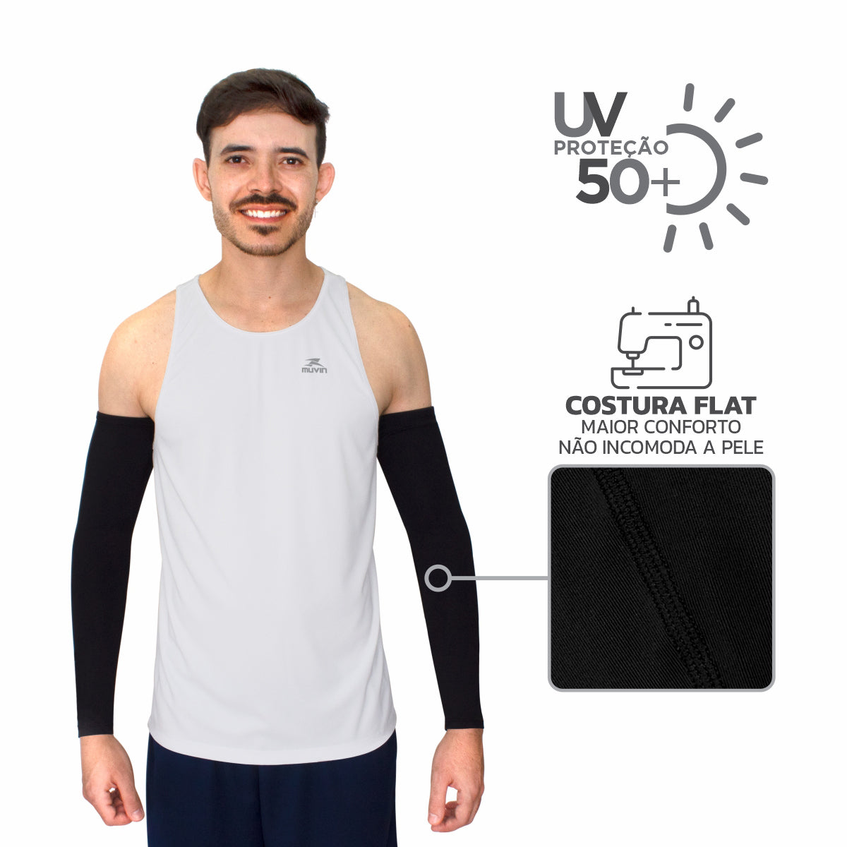 Kit Manguito Longo Elástico Pro FPS UV 50+ + Pernito Esportivo Pro Proteção Solar UV50+