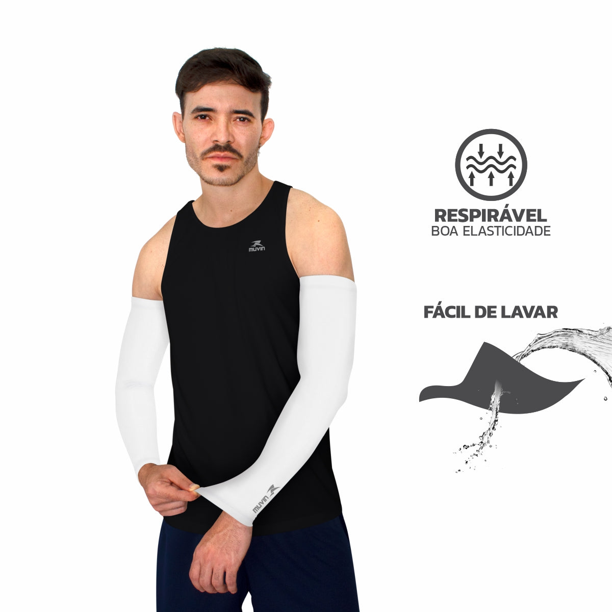 Manguito Longo Elástico Pro FPS UV 50+ - Kit com 2