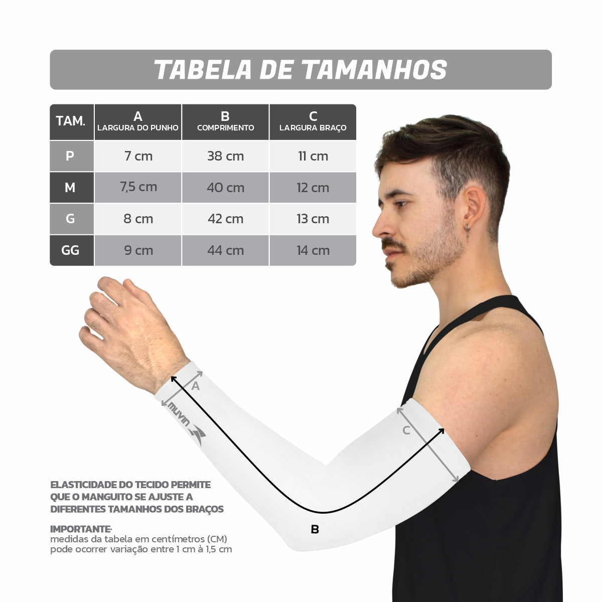 Manguito Longo Elástico Pro FPS UV 50+ - Kit com 2