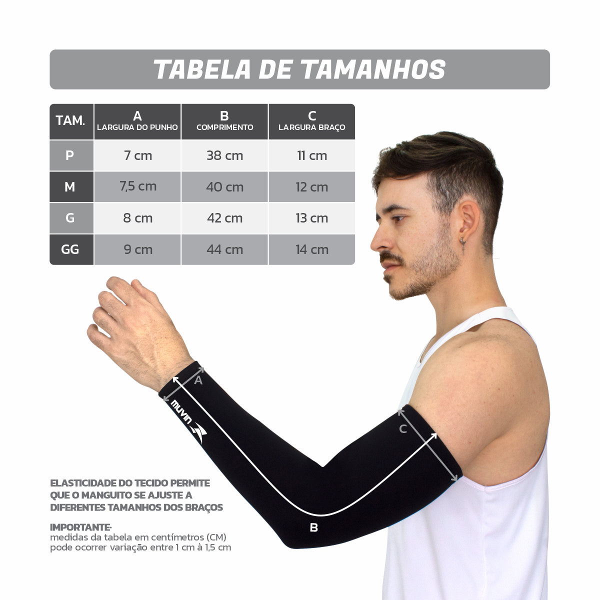 Kit Manguito Longo Elástico Pro FPS UV 50+ + Pernito Esportivo Pro Proteção Solar UV50+