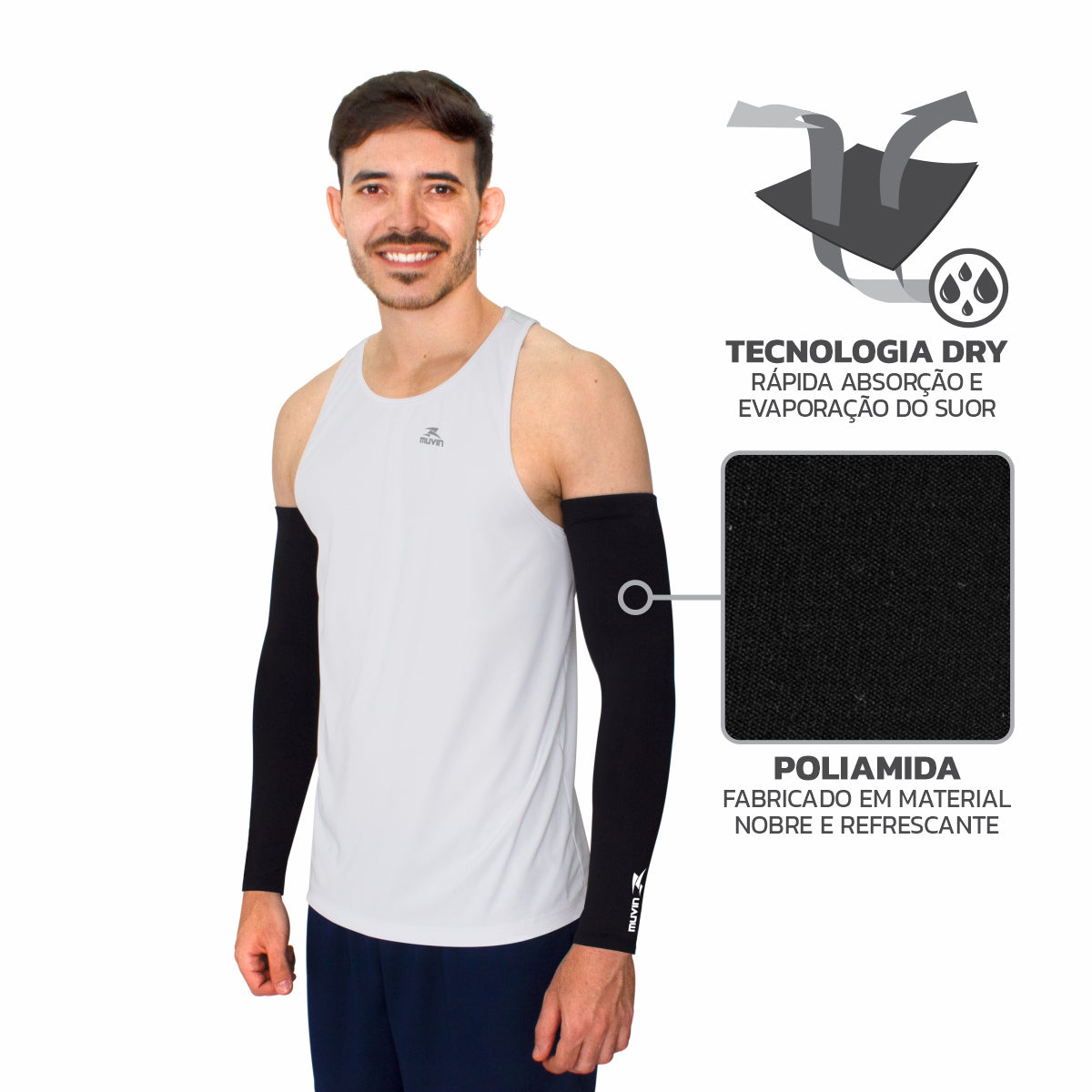 Kit Manguito Longo Elástico Pro FPS UV 50+ + Pernito Esportivo Pro Proteção Solar UV50+