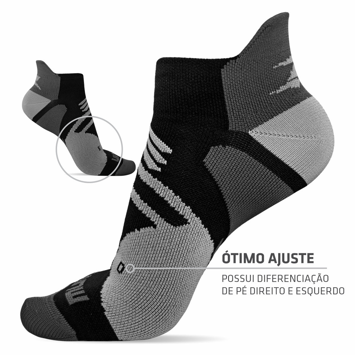 Kit Meia Cano Curto de Compressão Arrow + Braçadeira Porta Celular